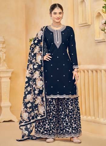 Garb These Beautiful Looking Fine Color Plazzo Suits.These Top Are Roman Silk And Dupatta Are Tabby Silk And Bottom Roman Silk Fabricated.Its Beautified With Designer Heavy Embroidery Work.
