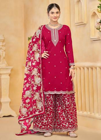 Garb These Beautiful Looking Fine Color Plazzo Suits.These Top Are Roman Silk And Dupatta Are Tabby Silk And Bottom Roman Silk Fabricated.Its Beautified With Designer Heavy Embroidery Work.