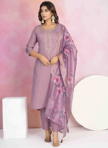 Attrective These Designer Suit in Fine Colored Pair With Bottom And Dupatta.These Top And Bottom Are Fabricated On Viscose Chanderi Pair With Jacquard Dupatta.Its Beautified With Designer Embroidery Work.