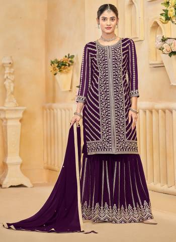 Looking These Beautiful Looking Fine Color Sharara Suits.These Top Are Faux Georgette And Dupatta Are Faux Georgette And Bottom Faux Georgette Fabricated.Its Beautified With Designer Heavy Embroidery Work.