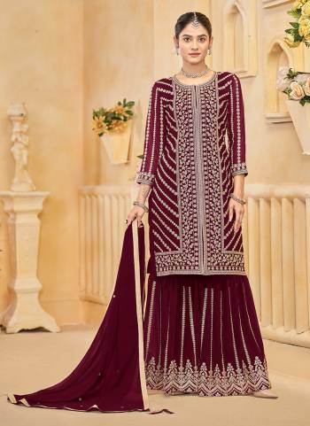 Looking These Beautiful Looking Fine Color Sharara Suits.These Top Are Faux Georgette And Dupatta Are Faux Georgette And Bottom Faux Georgette Fabricated.Its Beautified With Designer Heavy Embroidery Work.