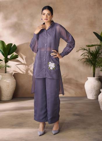 Attrective These Beautiful Looking Party Wear Readymade Western Top Botton Dress.These Top And Bottom Are Organza Fabricated.Its Beautified With Disigner Hand Work.