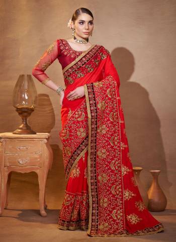 Attrctive These Fancy Party Wear Saree in Fine Colored.These Saree Are Vichitra Silk And Blouse is Fabricated On Art Silk Pair.Its Beautified With Fancy Disigner Embroidery Work.
