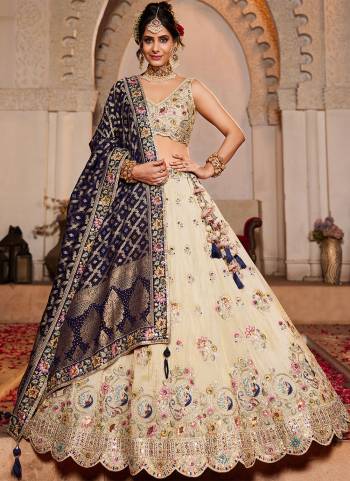 Attrective Looking This Partywear Fine Color Fancy Heavy Designer Choli And Lahenga Fabriced On Tissue And Dupatta Viscose Rayon In Fabricated Beautified With Attrective Designer Heavy Embroidery,Beads And Stone Work. Buy Now.