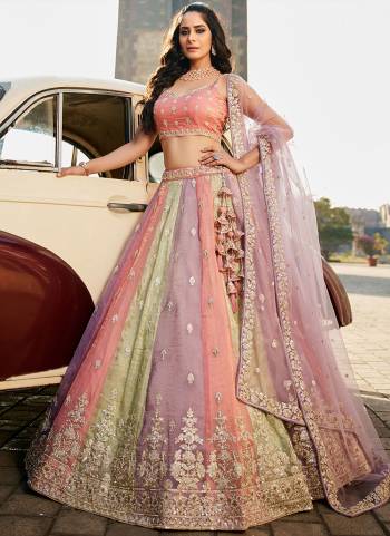 Attrective Looking This Partywear Fine Color Fancy Heavy Designer Choli And Lahenga Fabriced On Tissue And Dupatta Net In Fabricated Beautified With Attrective Designer Heavy Embroidery,Beads And Stone Work. Buy Now.