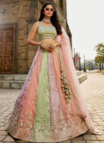 Attrective Looking This Partywear Fine Color Fancy Heavy Designer Choli And Lahenga Fabriced On Tissue And Dupatta Net In Fabricated Beautified With Attrective Designer Heavy Embroidery,Beads And Stone Work. Buy Now.