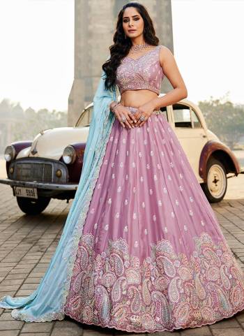 Attrective Looking This Partywear Fine Color Fancy Heavy Designer Choli And Lahenga Fabriced On Georgette And Dupatta Georgette In Fabricated Beautified With Attrective Designer Sequance Embroidery Work. Buy Now.