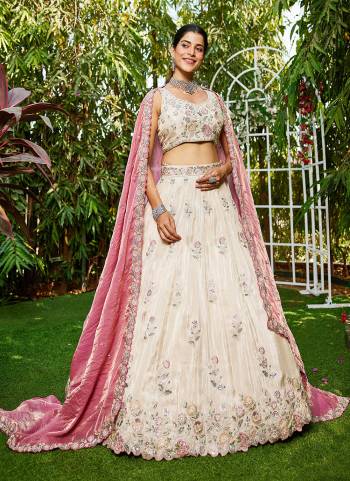 Attrective Looking This Partywear Fine Color Fancy Heavy Designer Choli And Lahenga Fabriced On Tissue And Dupatta Viscose Rayon In Fabricated Beautified With Attrective Designer Sequance Embroidery Work. Buy Now.