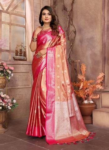 Looking These Party Wear Saree in Fine Colored.These Saree And Blouse is Fabricated On Tissue Silk.Its Beautified With Wevon Handloom Designer.
