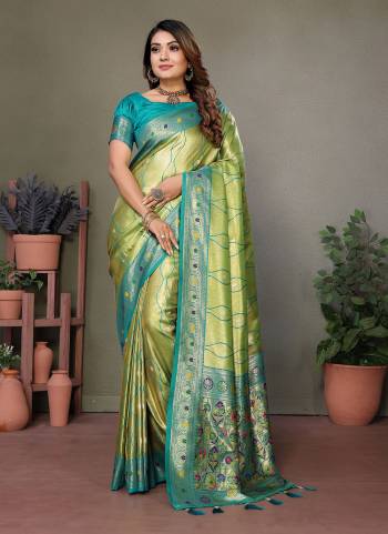 Looking These Party Wear Saree in Fine Colored.These Saree And Blouse is Fabricated On Banarasi Tissue Silk.Its Beautified With Wevon Heavy Rich Pallu Designer.