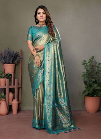 Looking These Party Wear Saree in Fine Colored.These Saree And Blouse is Fabricated On Banarasi Tissue Silk.Its Beautified With Wevon Heavy Rich Pallu Designer.