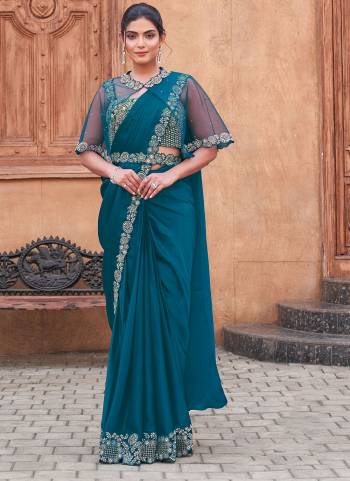 Look Attrective These Designer Ready To Wear Party Wear Saree in Fine Colored.These Saree Are Crepe Satin Silk And Blouse Malai Satin is Fabricated.Its Beautified Heavy Designer Embroidery Work.