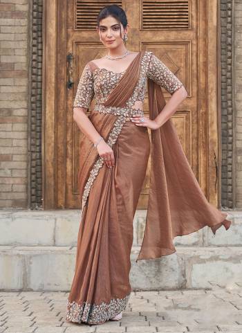 Look Attrective These Designer Ready To Wear Party Wear Saree in Fine Colored.These Saree Are Two Tone Satin Silk And Blouse Two Tone Satin Silk is Fabricated.Its Beautified Heavy Designer Embroidery Work.