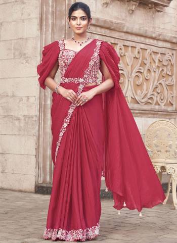 Look Attrective These Designer Ready To Wear Party Wear Saree in Fine Colored.These Saree Are Two Tone Satin Silk And Blouse Malai Satin is Fabricated.Its Beautified Heavy Designer Embroidery Work.