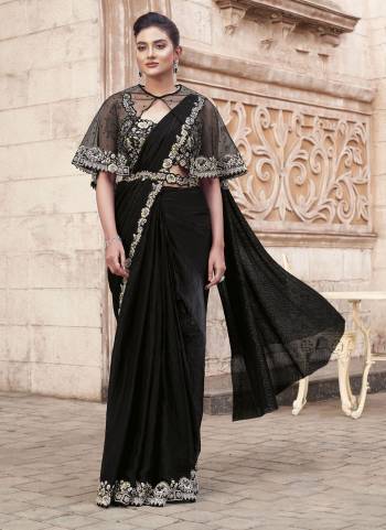 Look Attrective These Designer Ready To Wear Party Wear Saree in Fine Colored.These Saree Are Two Tone Satin Silk And Blouse Malai Satin is Fabricated.Its Beautified Heavy Designer Embroidery Work.