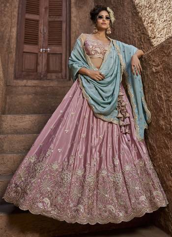 Attrective Looking This Partywear Fine Color Fancy Heavy Designer Choli And Lahenga Fabriced On Satin And Dupatta Chiffon In Fabricated Beautified With Attrective Designer Heavy Sequance Embroidery Work. Buy Now.