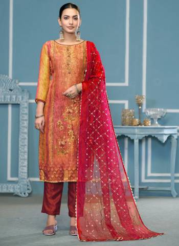 Looking These Suit in Fine Colored Pair With Bottom And Dupatta.These Top Are Shimmer Silk And Dupatta Are Fabricated On Organza Pair With Dull Santoon Bottom.Its Beautified With Designer Printed,Embroidery, Hand Work.