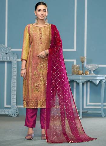 Looking These Suit in Fine Colored Pair With Bottom And Dupatta.These Top Are Shimmer Silk And Dupatta Are Fabricated On Organza Pair With Dull Santoon Bottom.Its Beautified With Designer Printed,Embroidery, Hand Work.