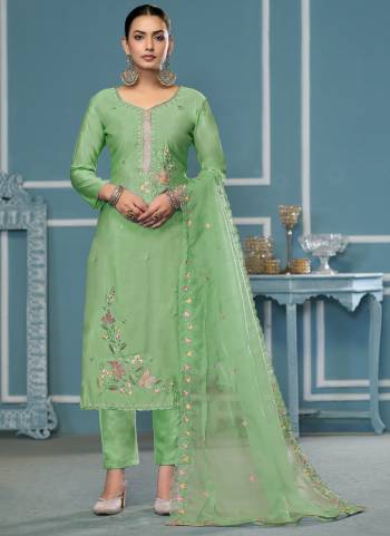 Looking These Suit in Fine Colored Pair With Bottom And Dupatta.These Top Are Roman Cotton And Dupatta Are Fabricated On Organza Pair With Dull Santoon Bottom.Its Beautified With Designer Embroidery, Hand Work.