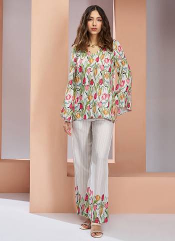 Attrective These Beautiful Looking Party Wear Readymade Western Style Top Botton Dress.These Top And Bottom Are Muslin Silk Fabricated.Its Beautified With Disigner Printed.