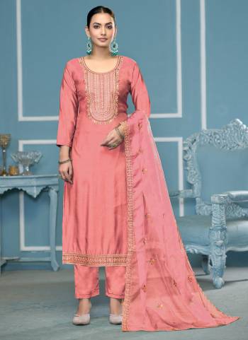Looking These Suit in Fine Colored Pair With Bottom And Dupatta.These Top Are Roman Cotton And Dupatta Are Fabricated On Organza Pair With Dull Santoon Bottom.Its Beautified With Designer Embroidery,Hand Work.