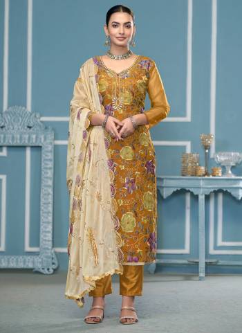 Garb These Suit in Fine Colored Pair With Bottom And Dupatta.These Top Are Viscose Organza And Dupatta Are Fabricated On Nazmin Pair With Dull Santoon Bottom.Its Beautified With Designer Printed,Embroidery,Hand Work.