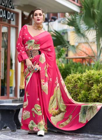 Looking These Party Wear Saree in Fine Colored.These Saree Are Georgette And Blouse is Fabricated On Georgette.Its Beautified With Designer Printed.