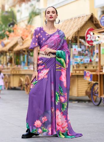Looking These Party Wear Saree in Fine Colored.These Saree Are Georgette And Blouse is Fabricated On Georgette.Its Beautified With Designer Printed.