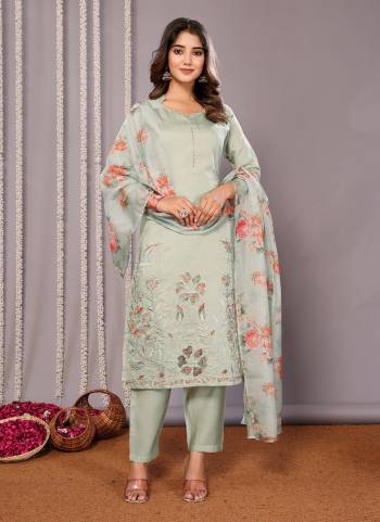 Looking These Beautiful Party Wear Designer Readymade Suits.These Top And Bottom Are Chanderi And Dupatta is Fabricated On Organza.Its Beautified With Designer Embroidery Work,Printed.