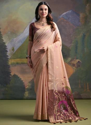 Looking These Festive Wear Saree in Fine Colored.These Saree And Blouse is Fabricated On Muga Cotton.Its Beautified With Multy Thread Weaving Designer.