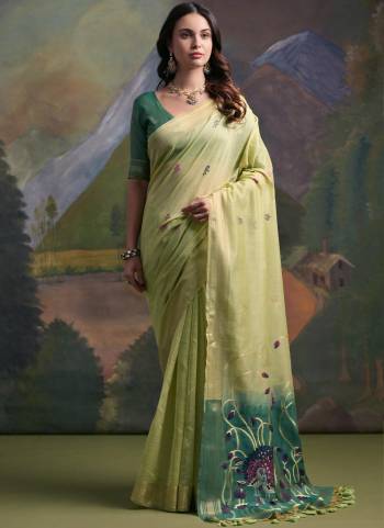 Looking These Festive Wear Saree in Fine Colored.These Saree And Blouse is Fabricated On Muga Cotton.Its Beautified With Multy Thread Weaving Designer.