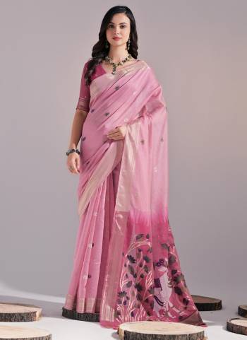 Looking These Festive Wear Saree in Fine Colored.These Saree And Blouse is Fabricated On Muga Cotton.Its Beautified With Weaving Resham Colorfull Designer.