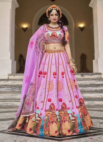 For A Designer Look,Grab These Lehenga Choli in Fine Colored.These Lehenga And Choli Are Fabricated On Art Silk Pair With Organza Dupatta.Its Beautified With Designer Printed With Heavy Hand Work.