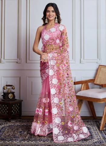 Attective These Party Wear Saree in Fine Colored.These Saree Are Soft Net And Blouse is Mono Banglori Fabricated.Its Beautified With Designer Multy Thread Embroidery Work.