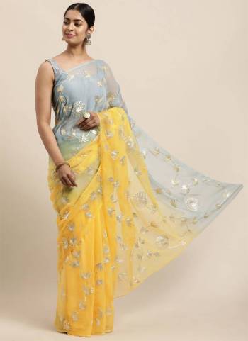Garb These Fastival Saree in Fine Colored.These Saree Are Organza And Blouse is Satin Silk Fabricated.Its Beautified With Designer Gota Patti Work.