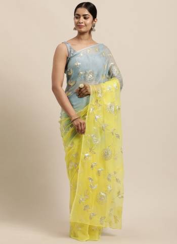 Garb These Fastival Saree in Fine Colored.These Saree Are Organza And Blouse is Satin Silk Fabricated.Its Beautified With Designer Gota Patti Work.