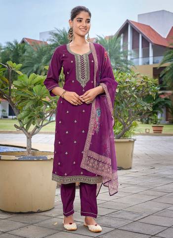 Looking These Beautiful Party Wear Designer Readymade Suits.These Top And Bottom Are Viscose Chanderi And Dupatta is Fabricated On Organza.Its Beautified With Designer Embroidery Work,Printed.