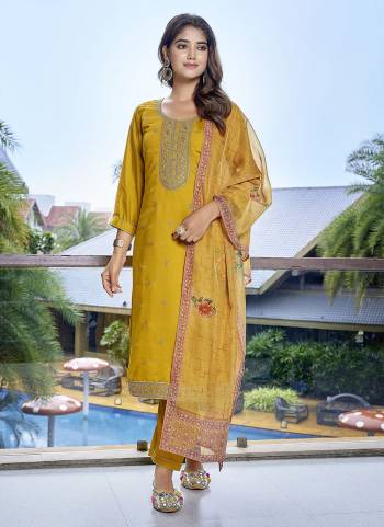 Looking These Beautiful Party Wear Designer Readymade Suits.These Top And Bottom Are Viscose Chanderi And Dupatta is Fabricated On Organza.Its Beautified With Designer Embroidery Work,Printed.