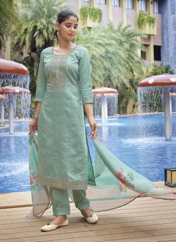 Looking These Beautiful Party Wear Designer Readymade Suits.These Top And Bottom Are Viscose Chanderi And Dupatta is Fabricated On Organza.Its Beautified With Designer Embroidery Work,Printed.