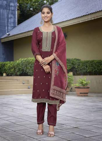 Looking These Beautiful Party Wear Designer Readymade Suits.These Top And Bottom Are Viscose Chanderi And Dupatta is Fabricated On Organza.Its Beautified With Designer Embroidery Work,Printed.