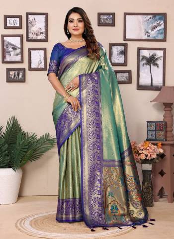 Attrective These Festive Wear Saree in Fine Colored.These Saree And Blouse is Fabricated On Banarasi Tissue Silk.Its Beautified With Heavy Wevon Jari Designer.