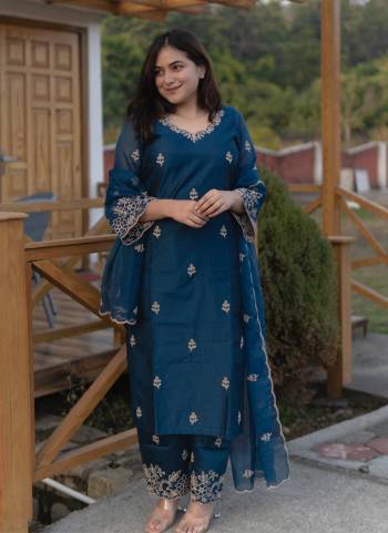 Looking These Beautiful Party Wear Designer Readymade Suits.These Top And Bottom Are Viscose Silk And Dupatta is Fabricated On Chanderi.Its Beautified With Designer Embroidery Work.