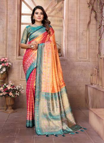 Looking These Party Wear Saree in Fine Colored.These Saree And Blouse is Fabricated On Banarasi Tissue Silk.Its Beautified With Heavy Wevon Patola Designer.