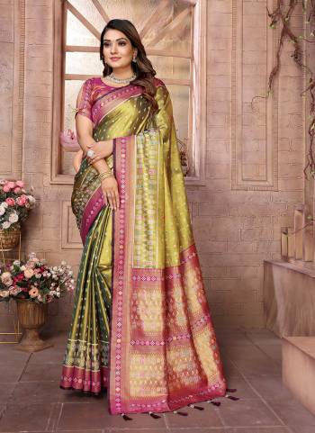 Looking These Party Wear Saree in Fine Colored.These Saree And Blouse is Fabricated On Banarasi Tissue Silk.Its Beautified With Heavy Wevon Patola Designer.