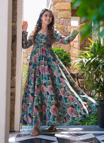 Attrective Looking These Beautiful Looking Readymade Long Gown.These Gown Are Rayon Fabricated.Its Beautified With Designer Digital Printed.