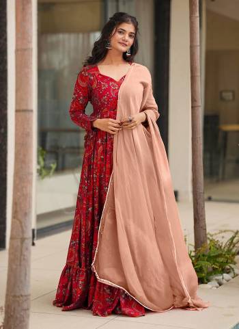 Attrective Looking These Beautiful Looking Readymade Long Gown With Dupatta.These Gown Are Rayon Fabricated With Georgette Dupatta.Its Beautified With Designer Digital Printed.