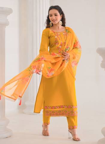 Garb These Designer Suit in Fine Colored Pair With Bottom And Dupatta.These Top And Bottom Are Fabricated On Viscose Chanderi Pair With Silk Dupatta.Its Beautified With Designer Embroidery Work.