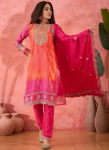 Attrective These Beautiful Looking Readymade Suits With Dupatta.These Suit is Fabricated On Top Are Chinon Silk And Bottom Are Santoon And Chinon Silk Dupatta .Its Beautified With Designer Printed, Embroidery Work.