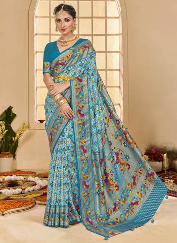  Looking These Party Wear Saree in Fine Colored.These Saree And Blouse is Fabricated On Cotton Silk Pair.Its Beautified With Wevon Jari Border Pallu Designer With Ikkat Printed.