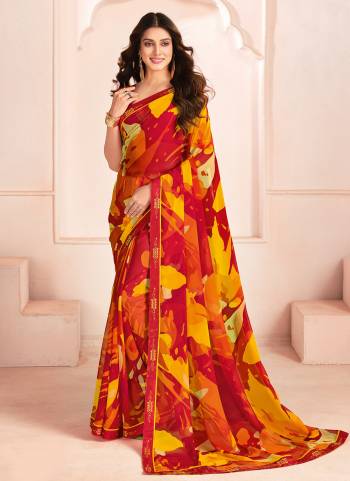 Garb These Party Wear Saree in Fine Colored.These Saree Are Bemberg Georgette And Blouse is Fabricated On Bemberg Georgette Pair.Its Beautified With Designer Digital Printed With Lace Border.